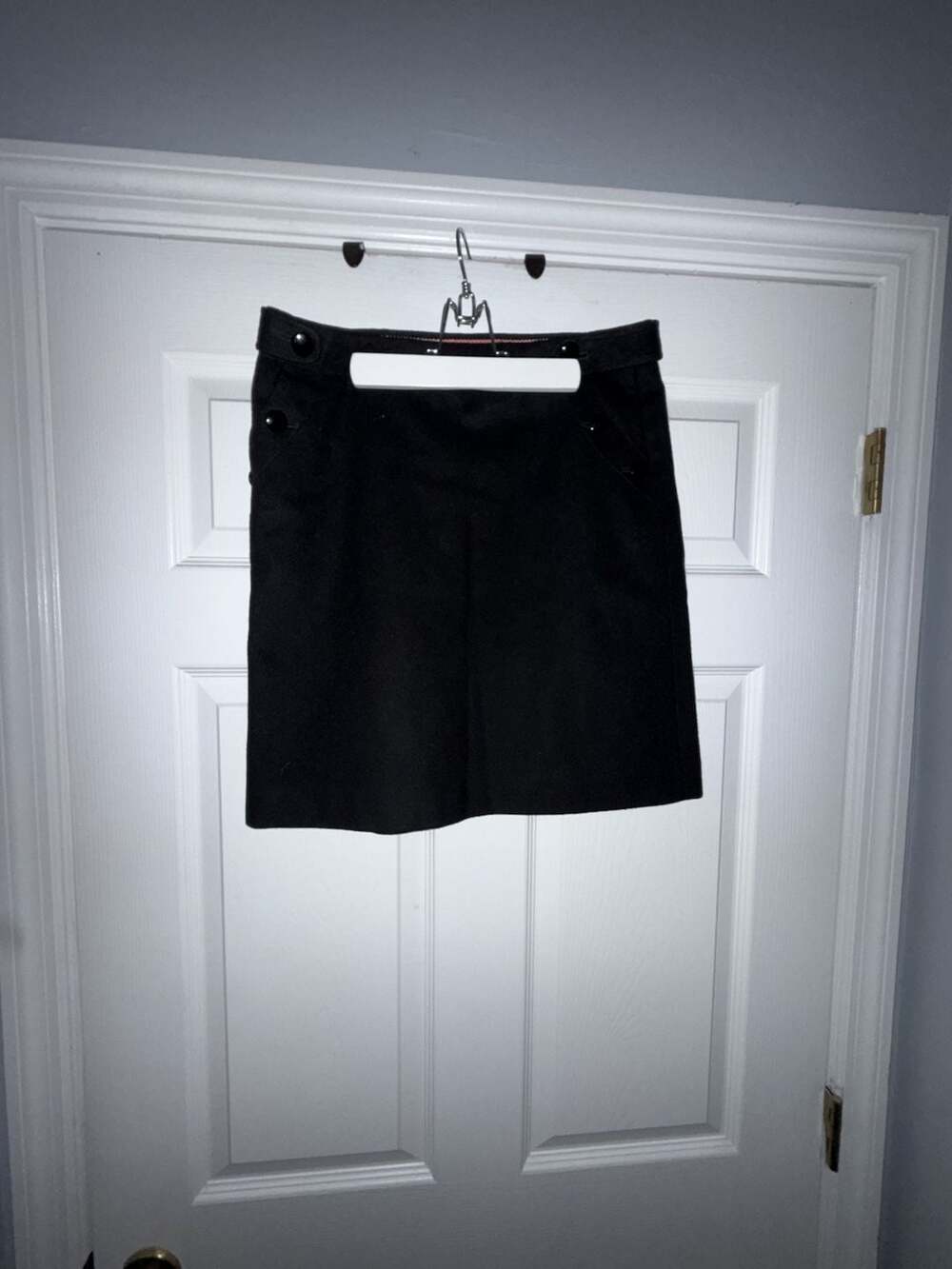 J.Crew Women's Black Wool & Cashmere Blend Mini Skirt with Button Details